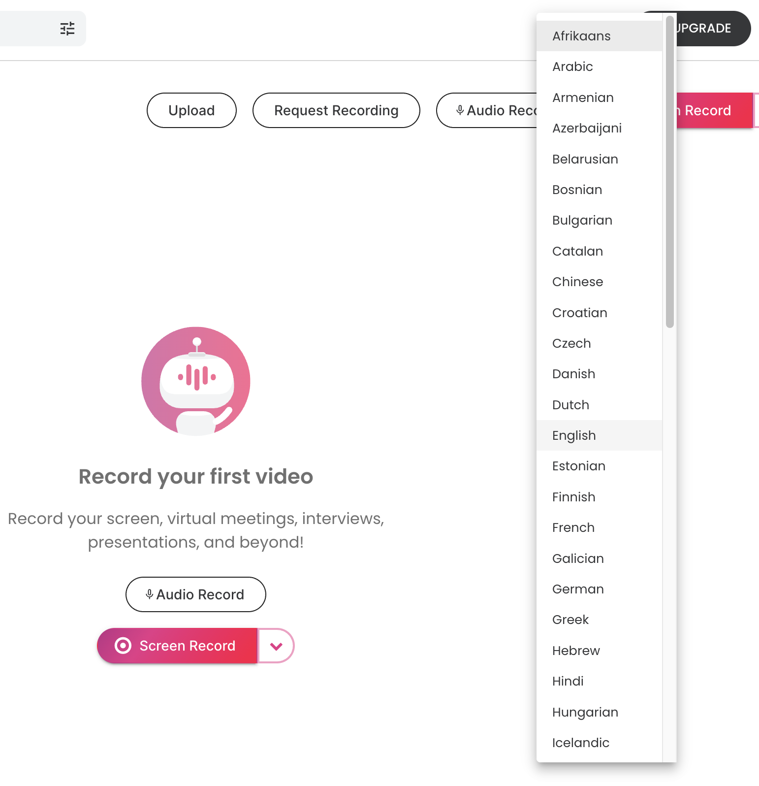 ScreenApp Translation Settings
