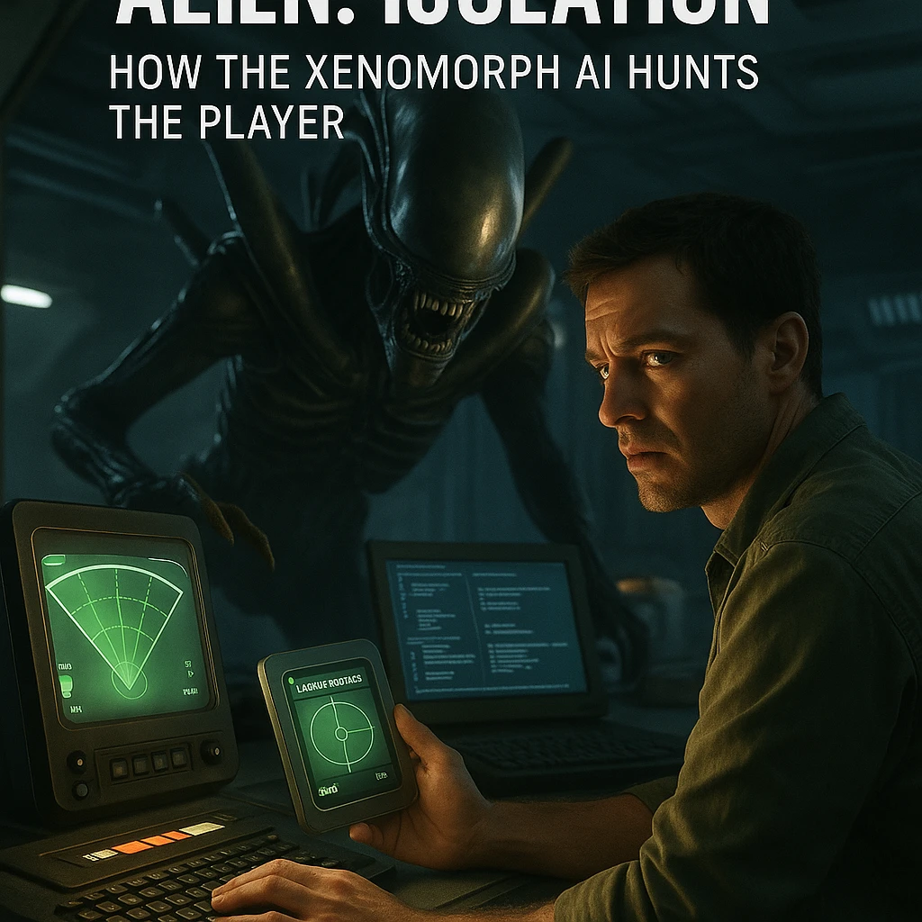 Alien: Isolation game scene with Xenomorph AI hunting player