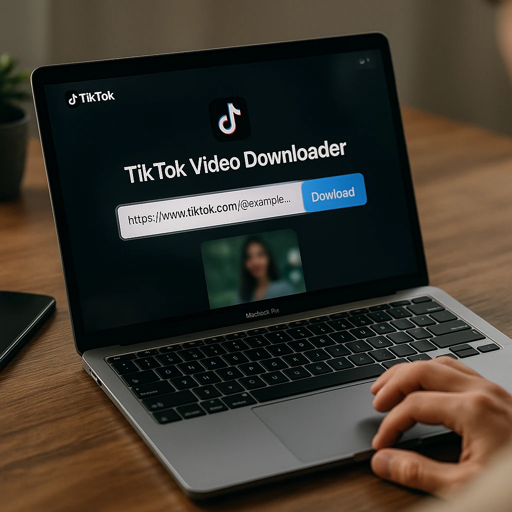 TikTok video downloader interface showing download options and quality settings